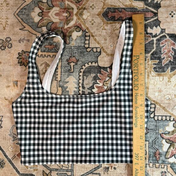 Reformation Two Piece Gingham Bikini Set Black and White Swim Suit Beach Vacay - Picture 12 of 14